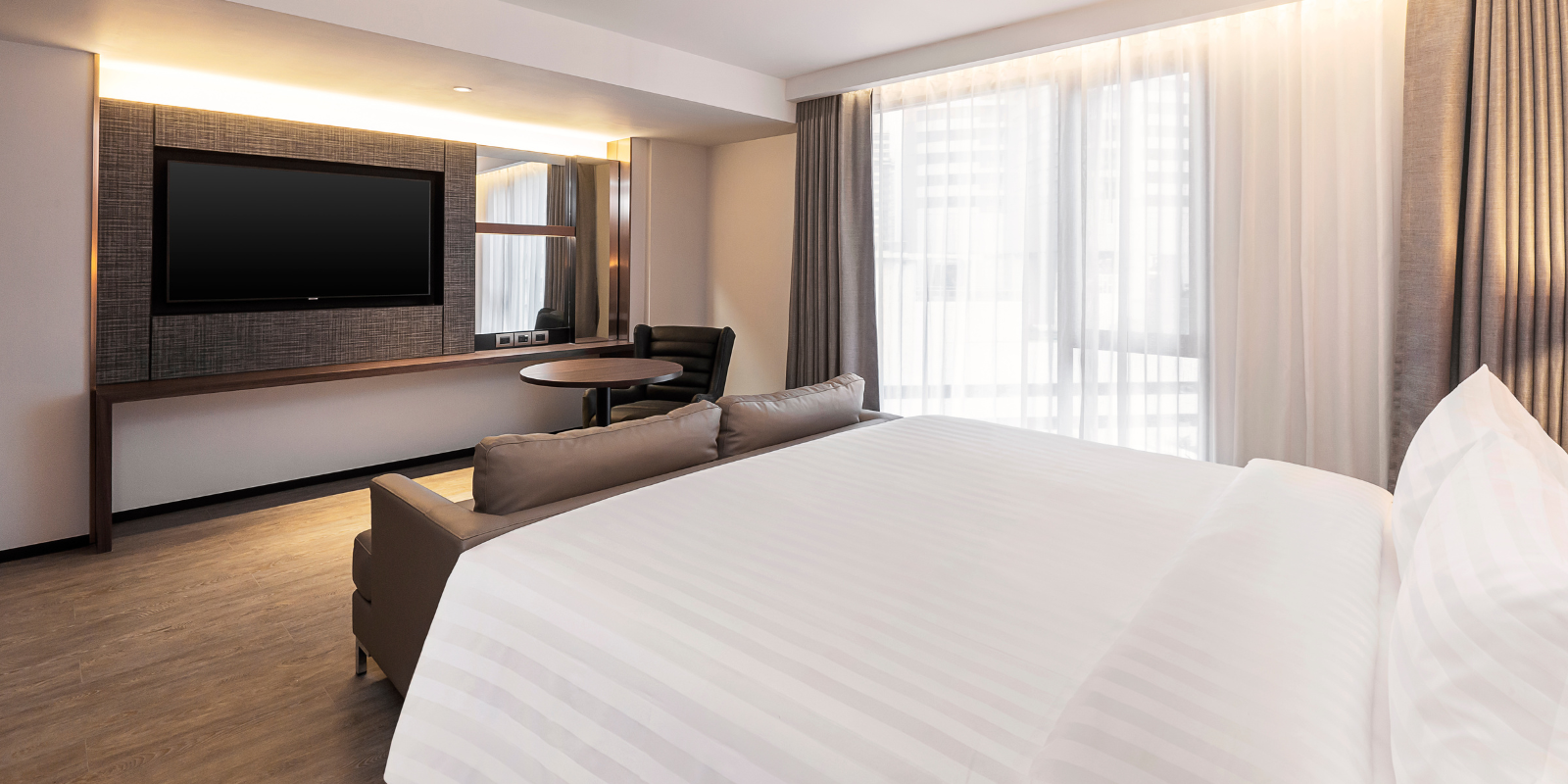 Master Bedroom in Three Bedroom Suite at Gardina Asoke Hotel